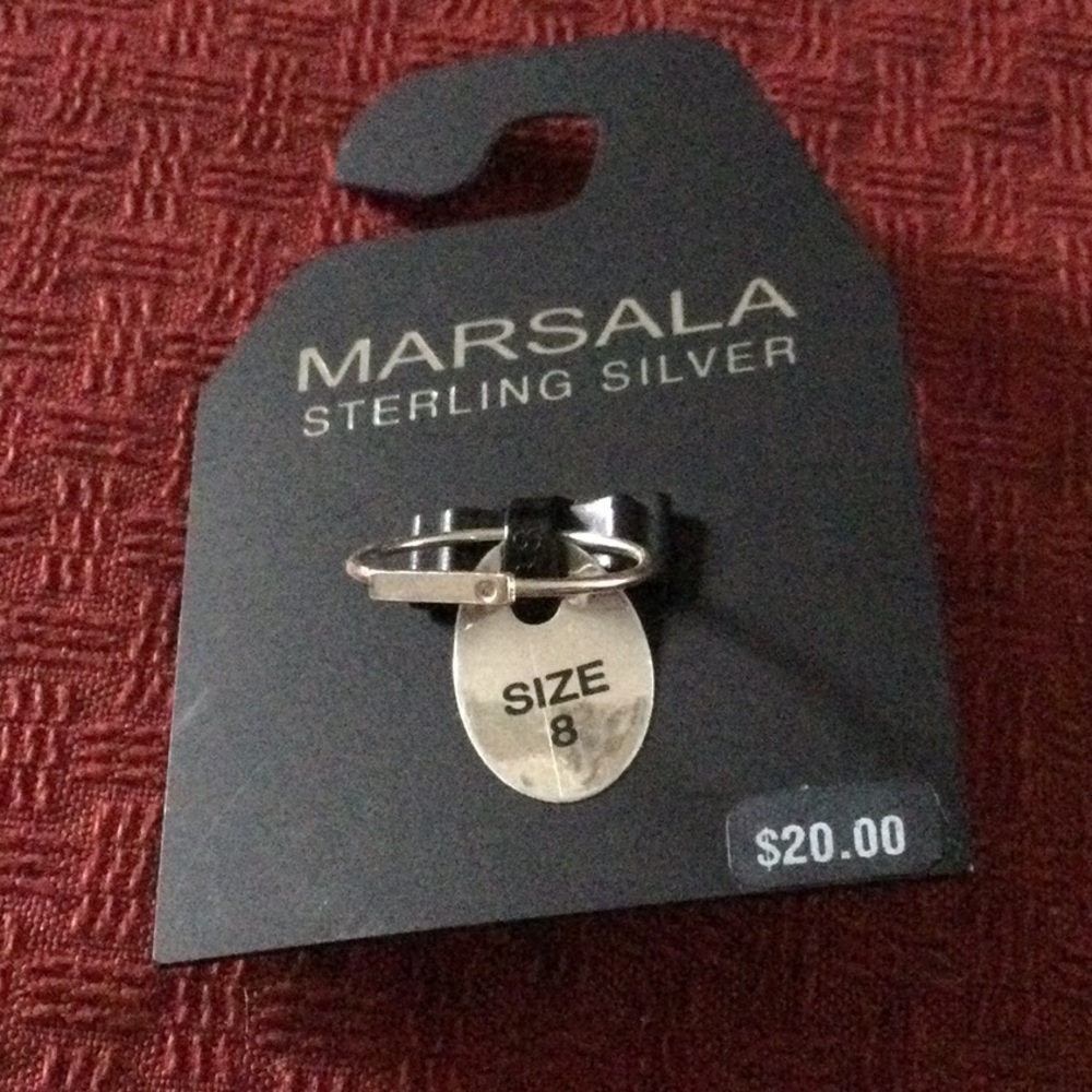 Sterling Silver Ring With Inset Stone